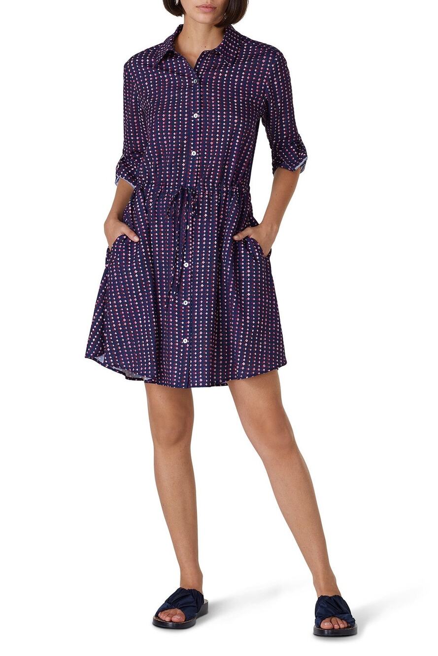 SLATE & WILLOW Purple City Lights Shirt Collar Neckline Shirtdress Size Small